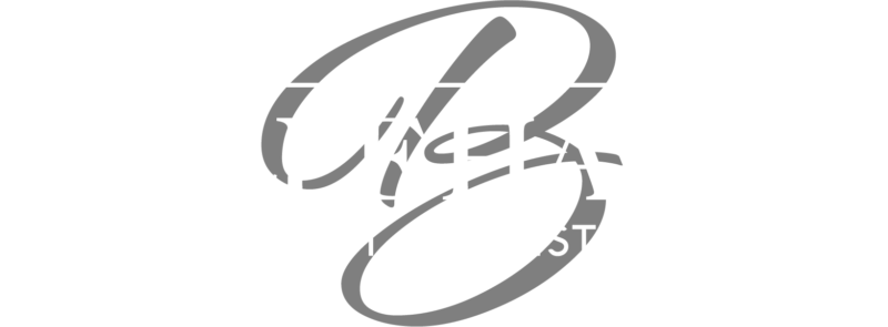 Logo of Belmond Rehabilitation Center, featuring the center's name in bold white letters on a black background with a stylized globe and circular design element above it.