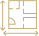 Floor plan of a rehabilitation center with multiple rooms and corridors.
